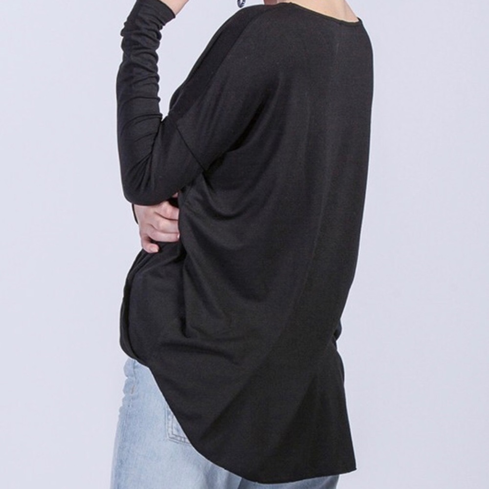 Figure Flattering Draped Crossfront Hi/Lo Top - Picture 7 of 8